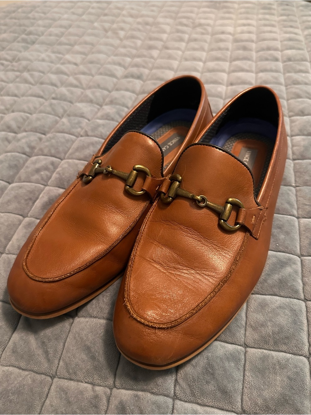Men's Leather Bit Loafers in Tan - Vince Camuto size 9.5